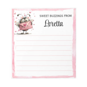 Personalisierter Valentins-Biene-Notizblock Notizblock
