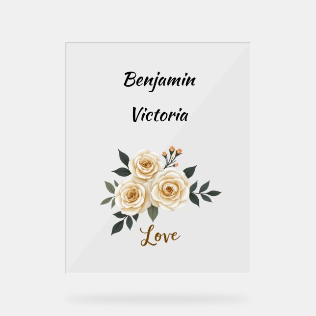 Personalisierter Valentinstag  Acrylschild (Vorderseite)