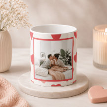 Personalisierter Valentinstag-Fotobecher mit roten