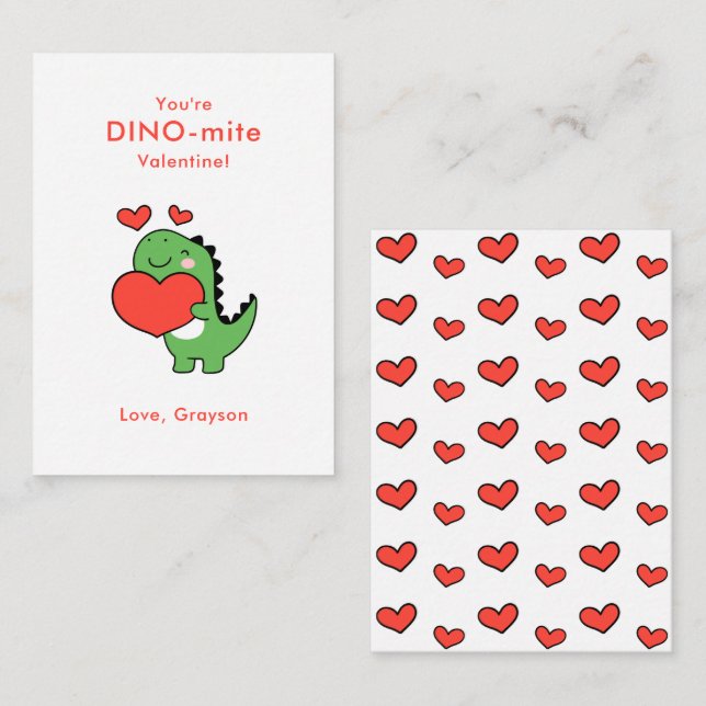 Personalisierter Valentinstag im Herzen Mitteilungskarte (Vorne/Hinten)