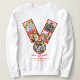 Personalisierter Valentinstag V-förmige FotoCollag Sweatshirt