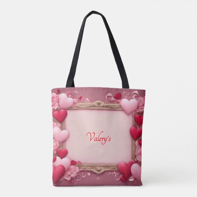 Personalisierter Valentinstag Vollausdruck Tasche (Rückseite)