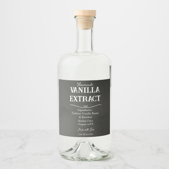 Personalisierter Vanilla Extract Alkoholflaschenetikett (Vorderseite)