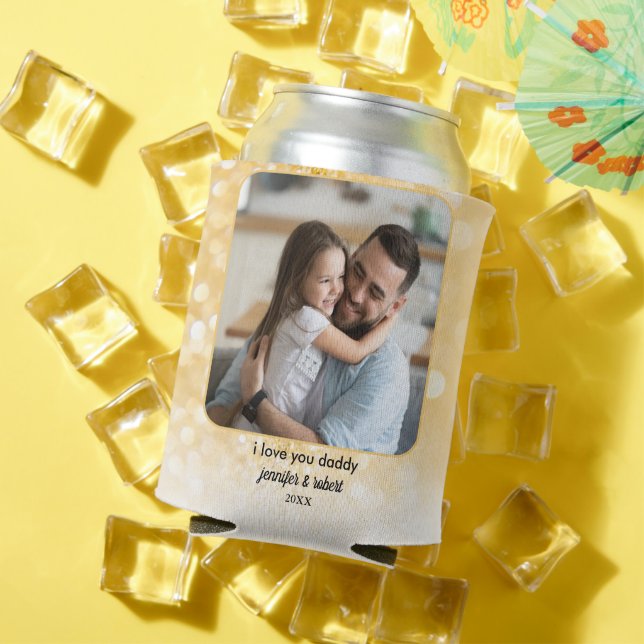 Personalisierter Vater Bod Foto Geschenk | Gold-Gl Dosenkühler (In Situ Sommer)