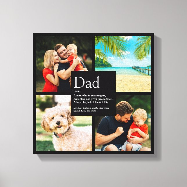 Personalisierter Vater Definition Modernes 4-Fotom Leinwanddruck (Vorderseite)