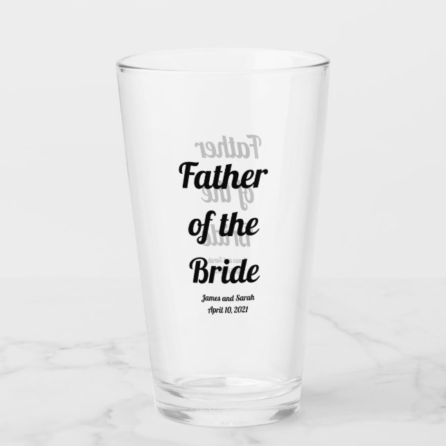 Personalisierter Vater der Braut Glas (Vorderseite)