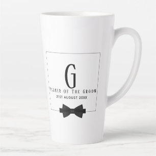 Personalisierter Vater der Groom Monogram Bow-Kraw Milchtasse