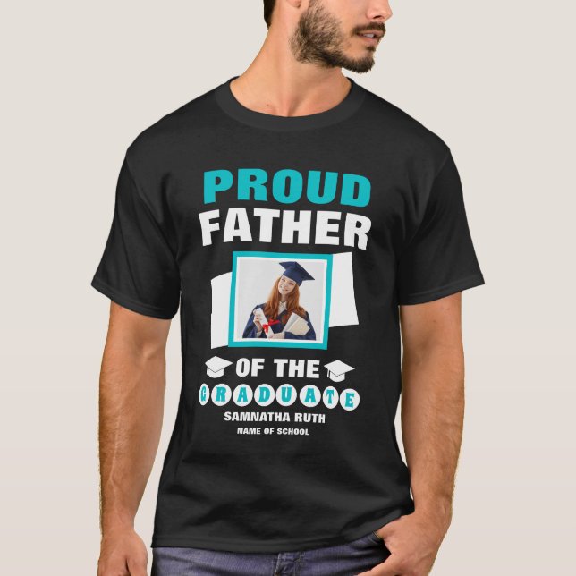 Personalisierter Vater des Graduate Foto T-Shirt (Vorderseite)