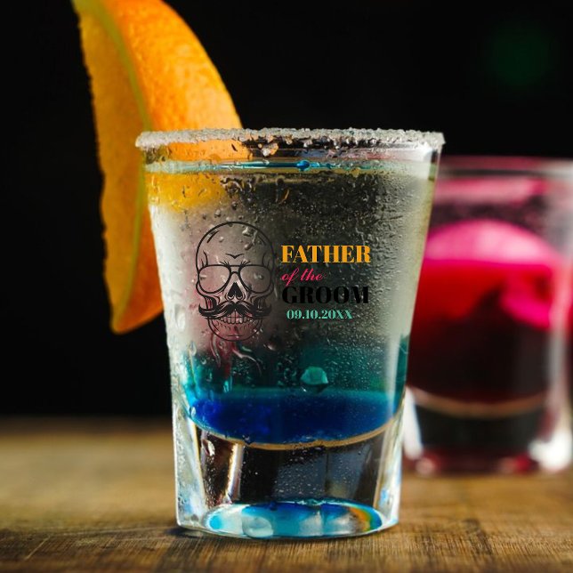 Personalisierter Vater des Groom-Hochzeitstags Schnapsglas (Von Creator hochgeladen)