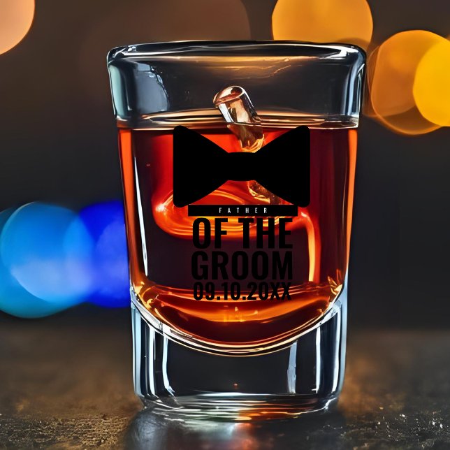 Personalisierter Vater des Groom-Hochzeitstags Schnapsglas (Von Creator hochgeladen)