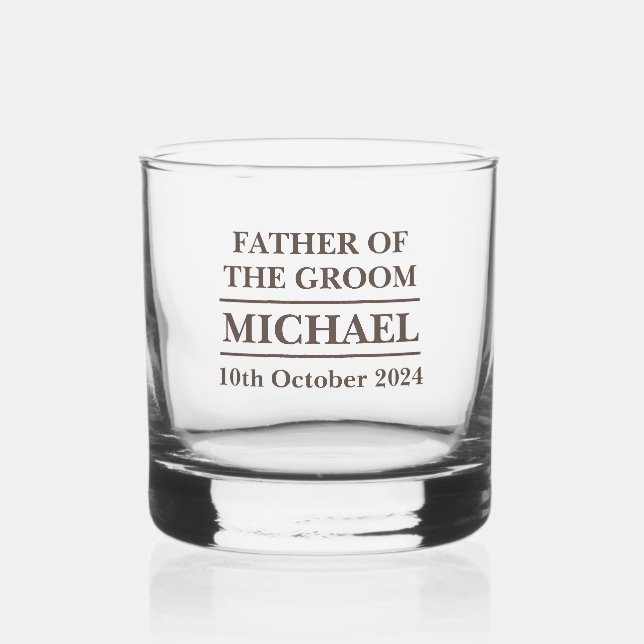 Personalisierter Vater des Groom Tumblers Whisky Whiskyglas (Vorderseite)