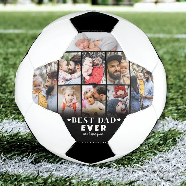 Personalisierter Vater FotoCollage Fußball (Personalized Dad Photo Collage Soccer Ball )