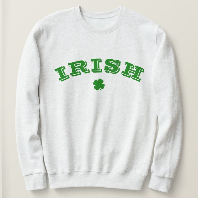 Personalisierter Vater Mama Irish Green Kleeblatt Sweatshirt (Design vorne)