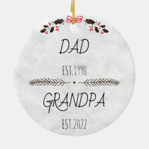 Personalisierter Vater Opa Est Custom Year Keramik Ornament