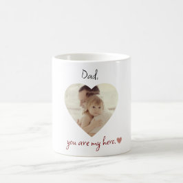 Personalisierter Vater Sie sind mein Held Herz Fot Kaffeetasse