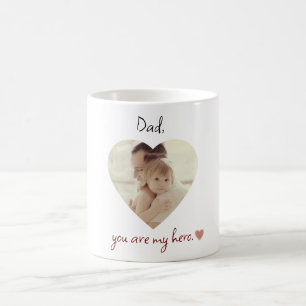 Personalisierter Vater Sie sind mein Held Herz Fot Kaffeetasse