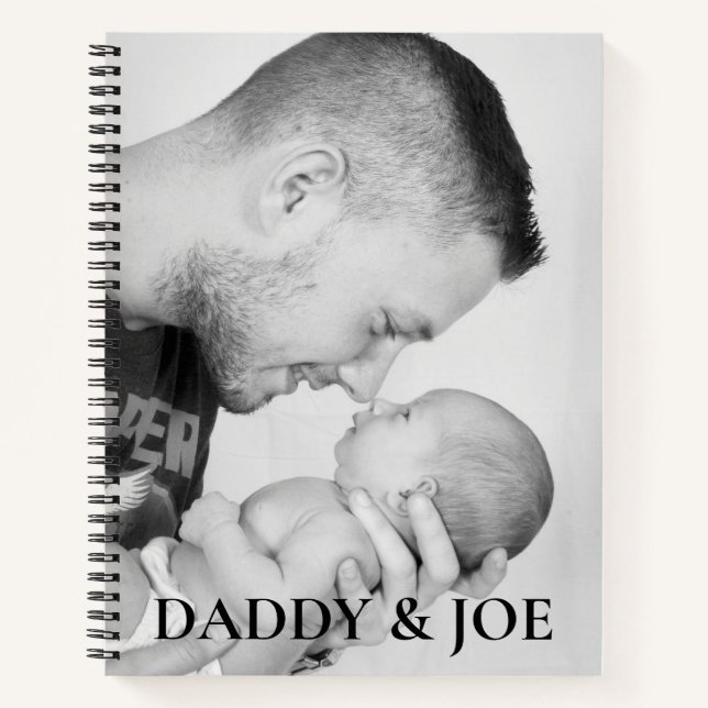 Personalisierter Vater und Sohn Foto Notizbuch (Vorderseite)