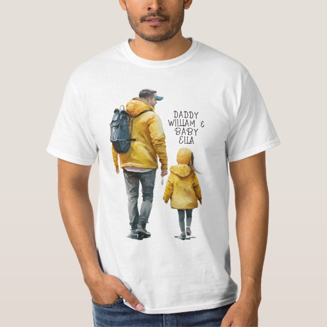 Personalisierter Vater und Töchter (13) T-Shirt (Vorderseite)