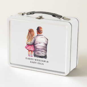 Personalisierter Vater und Tochter (5) Metall Brotdose