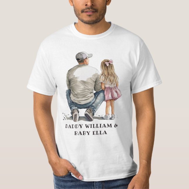 Personalisierter Vater und Tochter (5) T-Shirt (Vorderseite)