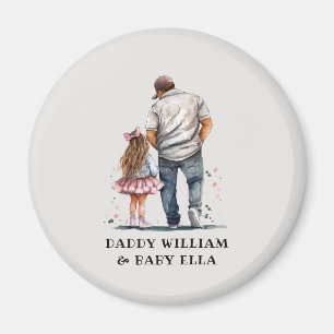 Personalisierter Vater und Tochter Magnet