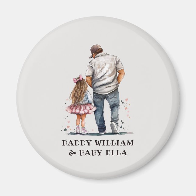 Personalisierter Vater und Tochter Magnet (Vorne)
