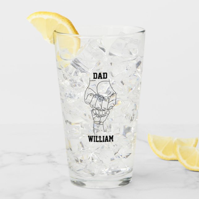 Personalisierter Vater Vater Daddy Geschenk mit de Glas (Vorderseite Ice)
