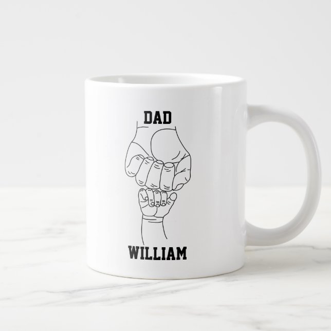 Personalisierter Vater Vater Daddy Geschenk mit de Jumbo-Tasse (Rechts)