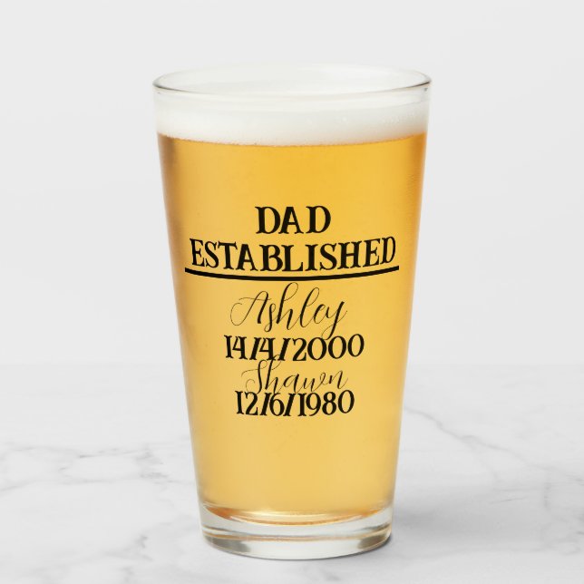 Personalisierter Vater, Vater, Geburtstag Glas (Vorne (Gefüllt))