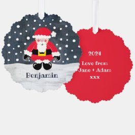Personalisierter Vater Weihnachten Weihnachtsmann Ornament Karte
