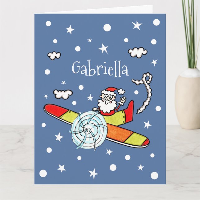 Personalisierter Vater Weihnachts-Weihnachtsmann-F Karte (Vorderseite)
