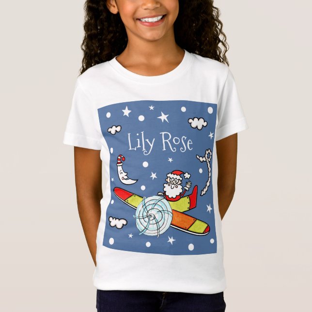 Personalisierter Vater Weihnachts-Weihnachtsmann-F T-Shirt (Vorderseite)