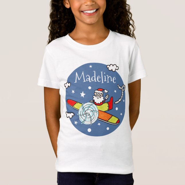 Personalisierter Vater Weihnachts-Weihnachtsmann-F T-Shirt (Vorderseite)