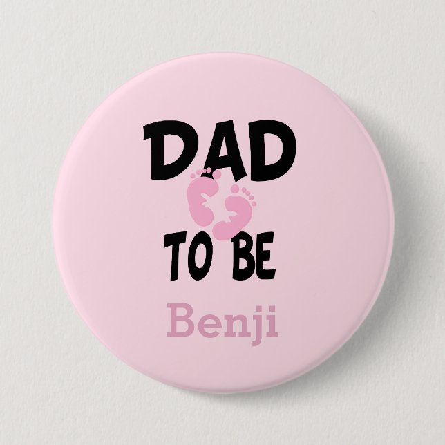 Personalisierter Vater zu sein (Mädchen) Button (Vorderseite)
