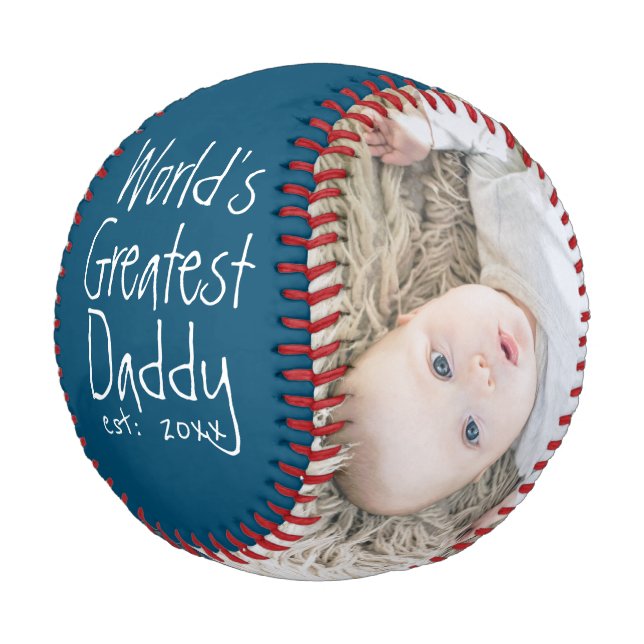 Personalisierter Vatertag Baseball (Schrägansicht)