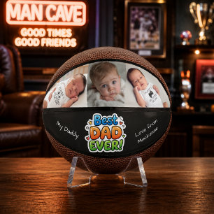 Personalisierter Vatertag Best Dad Ever Foto  Mini Basketball