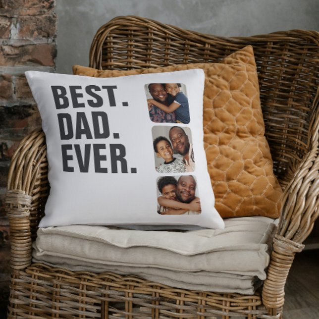 Personalisierter Vatertag Foto Geschenk Bester Vat Kissen (Personalized Fathers Day Photo Gift Best Dad Ever Throw Pillow from Ricaso. Great gifts for Daddy)