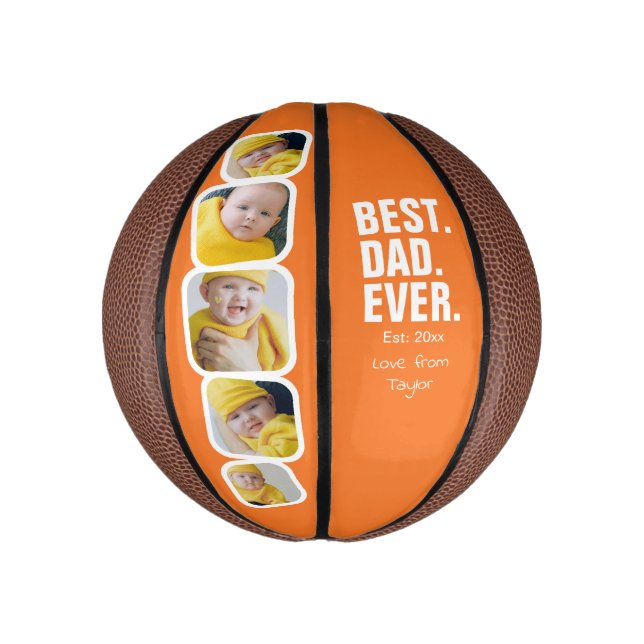 Personalisierter Vatertag Foto Geschenk Bester Vat Mini Basketball (Vertikal)