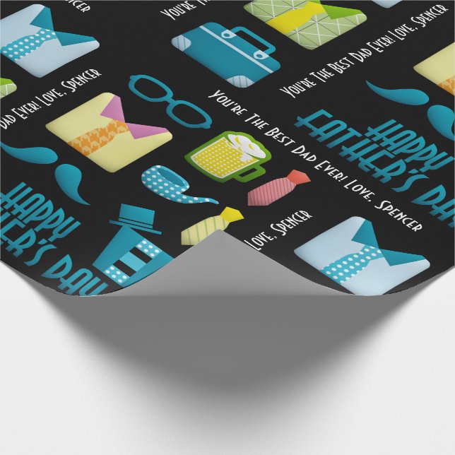 Personalisierter Vatertag Geschenkpapier (Ecke)