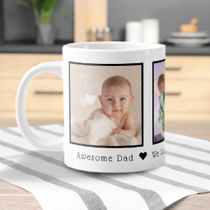 Personalisierter Vatertag mit mehreren Fotos Jumbo-Tasse