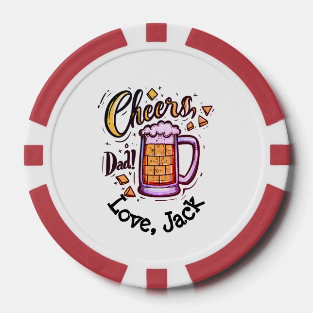 Personalisierter Vatertag von Kindern Pokerchips (Vorderseite)