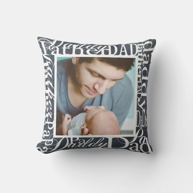 Personalisierter Vatertag Word Collage Chalkboard Kissen (Vorderseite)