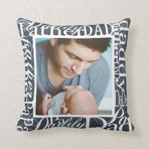 Personalisierter Vatertag Word Collage Chalkboard Kissen
