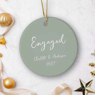 Personalisierter Verlobter Couple Handgeschriebene Keramik Ornament