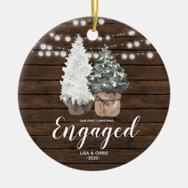 Personalisierter Verlobter Weihnachtsgeschmack Keramik Ornament (Vorne)