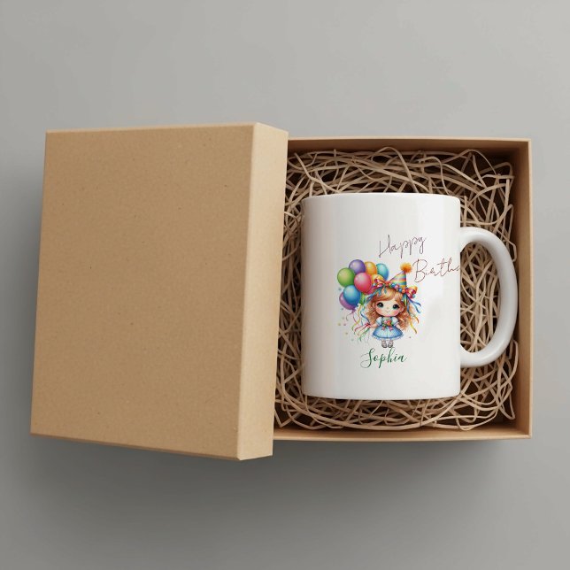 Personalisierter verspielter Puppen-Geburtstagsbec Kaffeetasse (Von Creator hochgeladen)