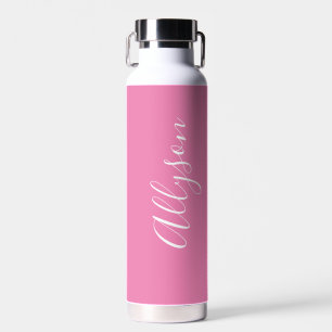 Personalisierter vertikaler Name, weiße Schrift, R Trinkflasche