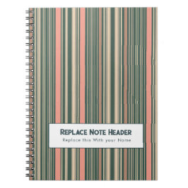 Personalisierter vertikaler Streifen Teal Pink Notizblock
