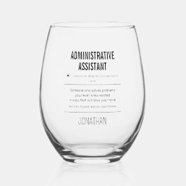 Personalisierter Verwaltungsassistent Funny Weinglas Ohne Stiel