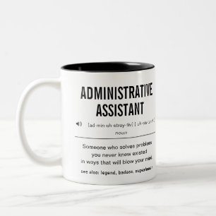 Personalisierter Verwaltungsassistent Funny Zweifarbige Tasse